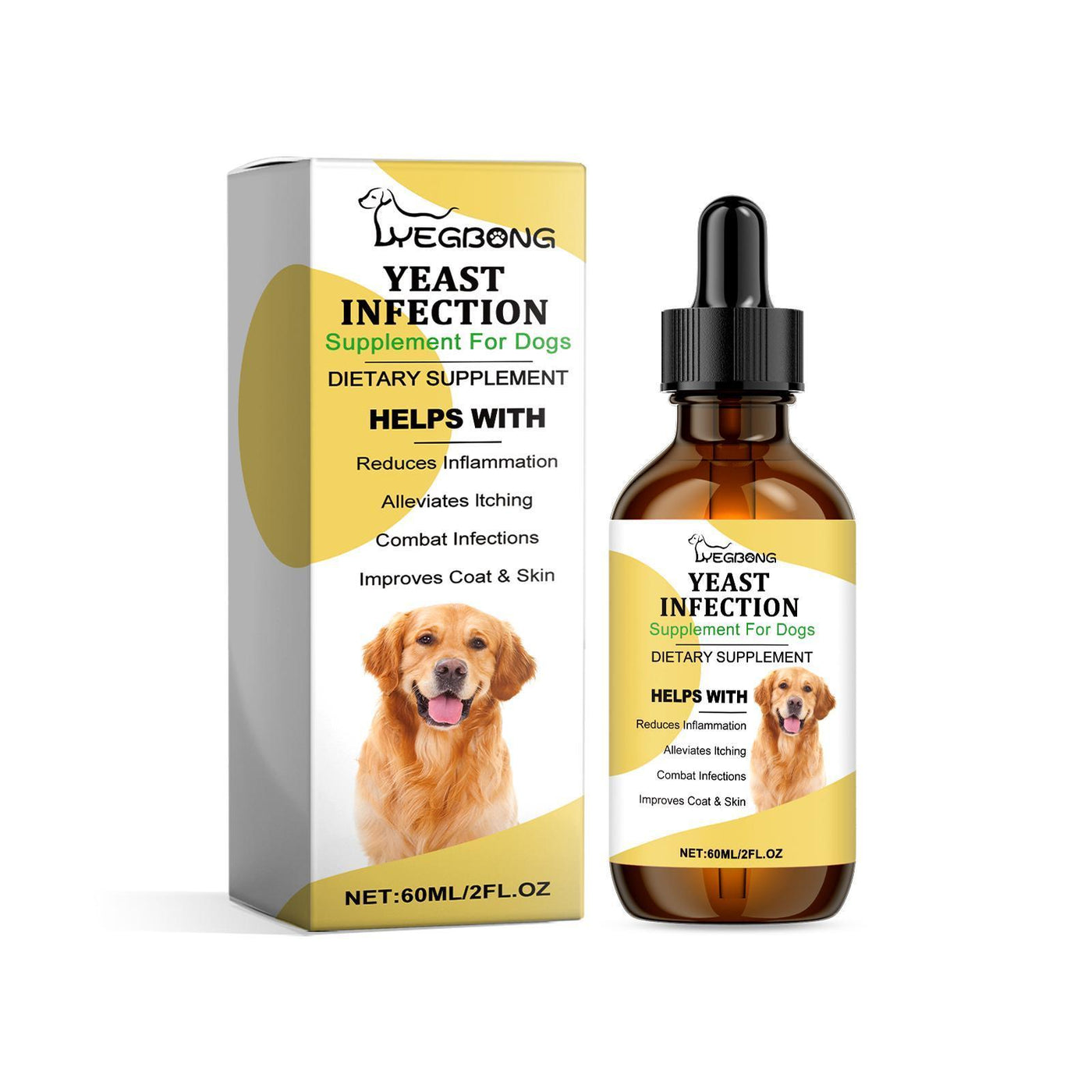 Yebang Pet Skin Care Supplement – Herbal Yeast Formula to Relieve Itching & Support Healthy Coat