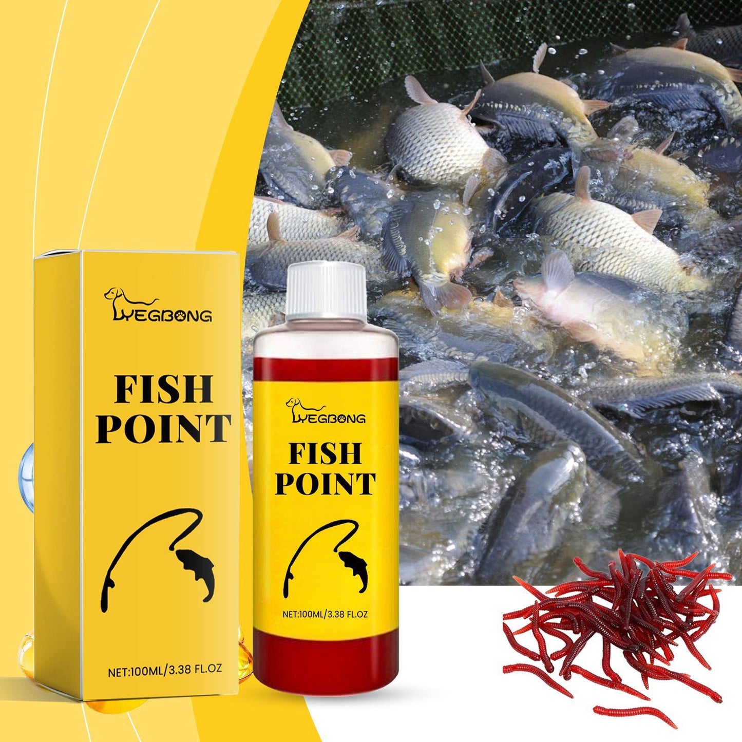 Red Worm Fishing Bait Liquid – Fish Attractant for Freshwater Fishing