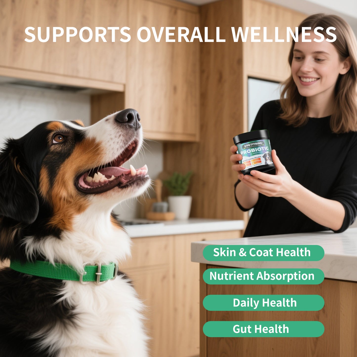 Dog Probiotic Chews 120Ct – Digestive Enzymes for Gut & Skin Health