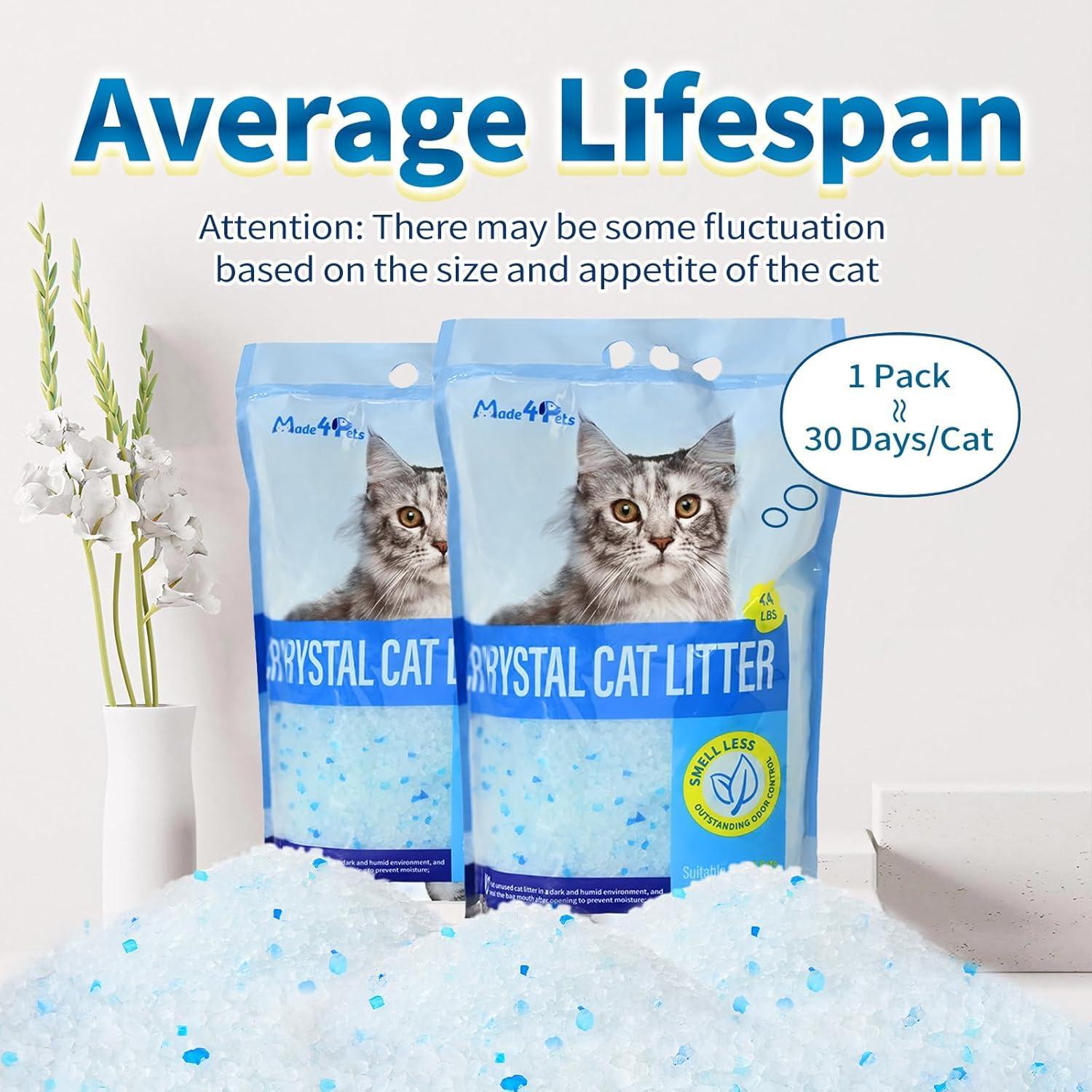 Crystal Cat Litter – No Caking, Odor Control, Low Dust & Lightweight for Easy Cleaning