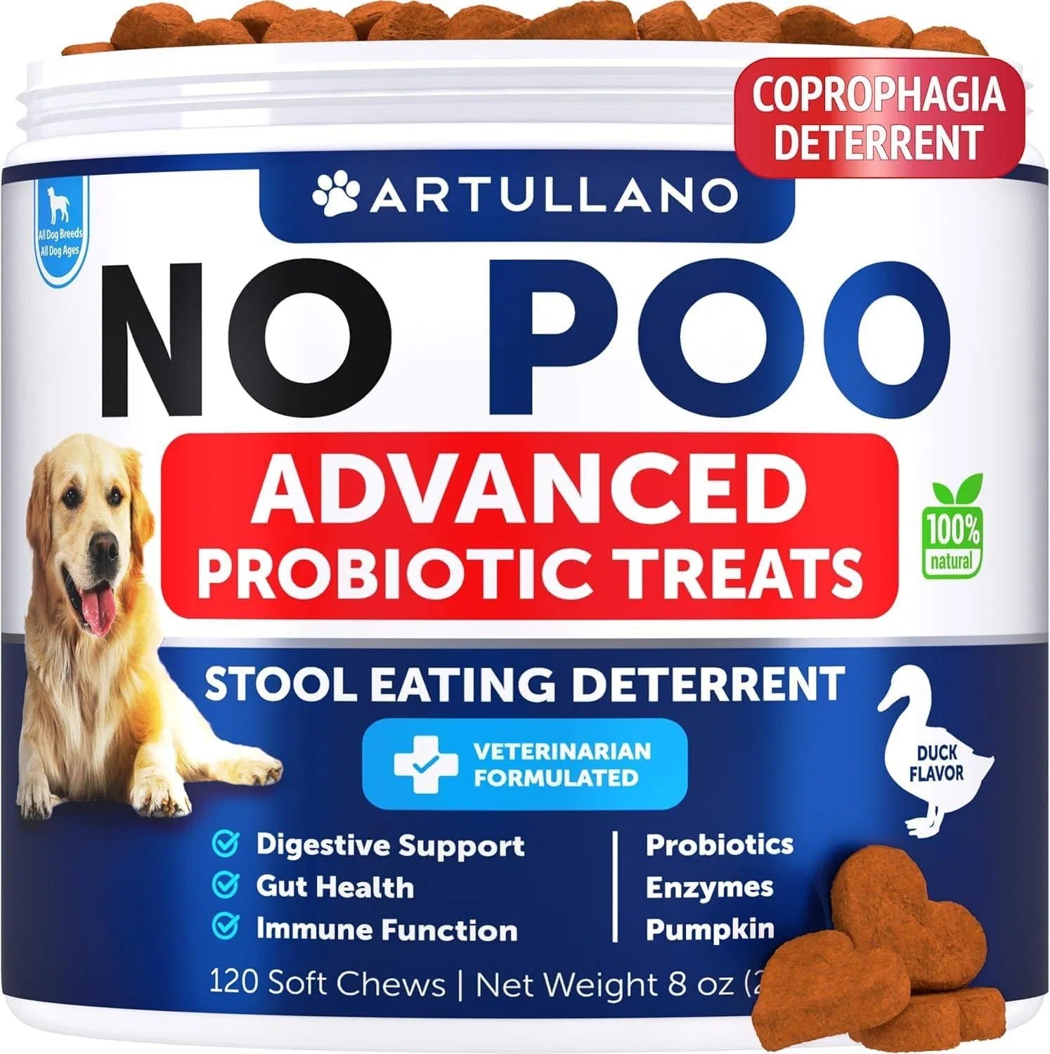 Artullano Anti-Poop Chews for Dogs – Stops Stool Eating, Supports Digestion & Bad Breath | Suitable for All Ages