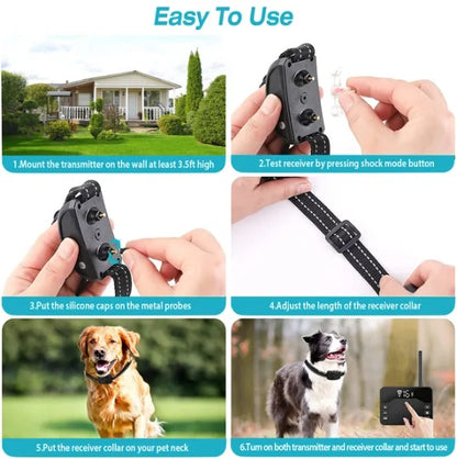 Wireless Electric Dog Fence & Training Collar – Waterproof Remote Boundary System