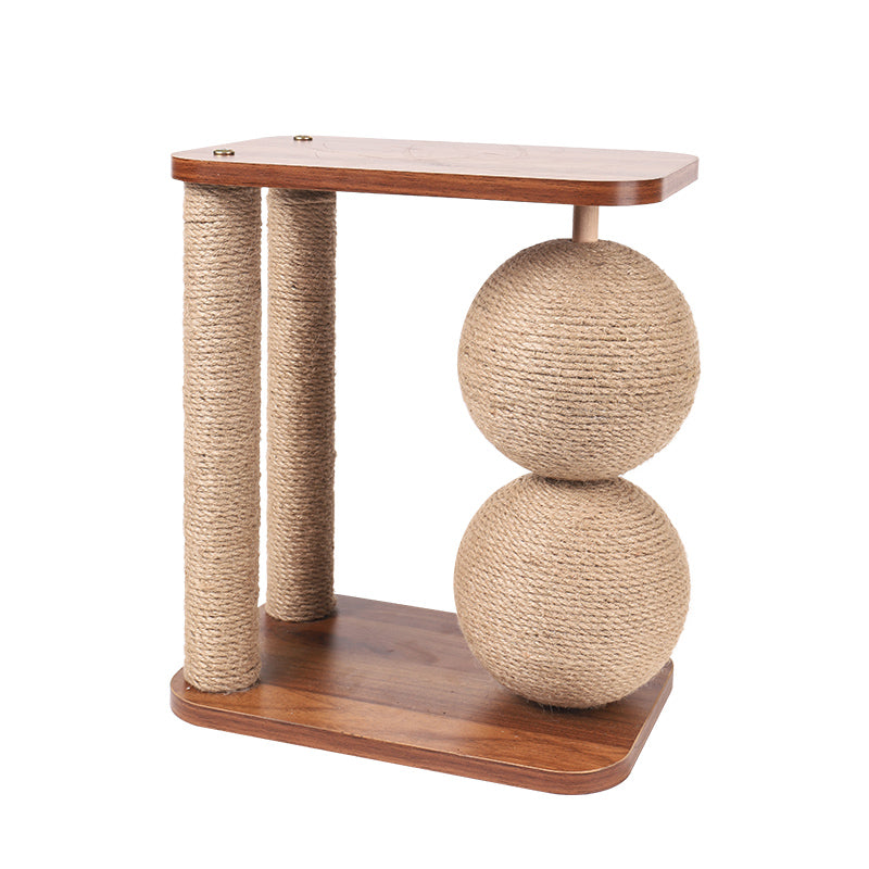 Cat Scratching Ball Toy – Solid Wood Sisal Claw Grinder