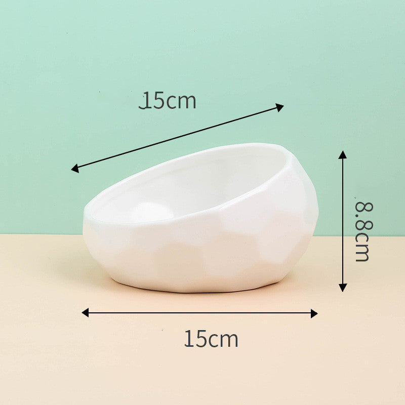 Tilted Ceramic Pet Bowl – Elevated Cat & Dog Feeding Bowl