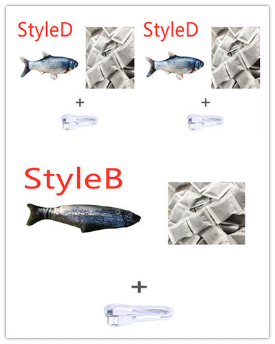 Without Catnip Electric Jumping Fish Toy – Realistic Simulation for Cats