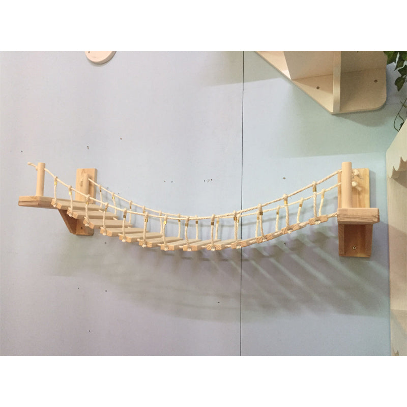 Wall Mounted Cat Bridge – Pine Wood Climbing Cat Furniture