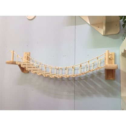 Wall Mounted Cat Bridge – Pine Wood Climbing Cat Furniture