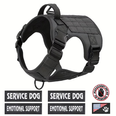 American Local Tactical Service Dog Harness Vest – Adjustable Reflective Metal Buckle for Training, Hiking & Working Dogs