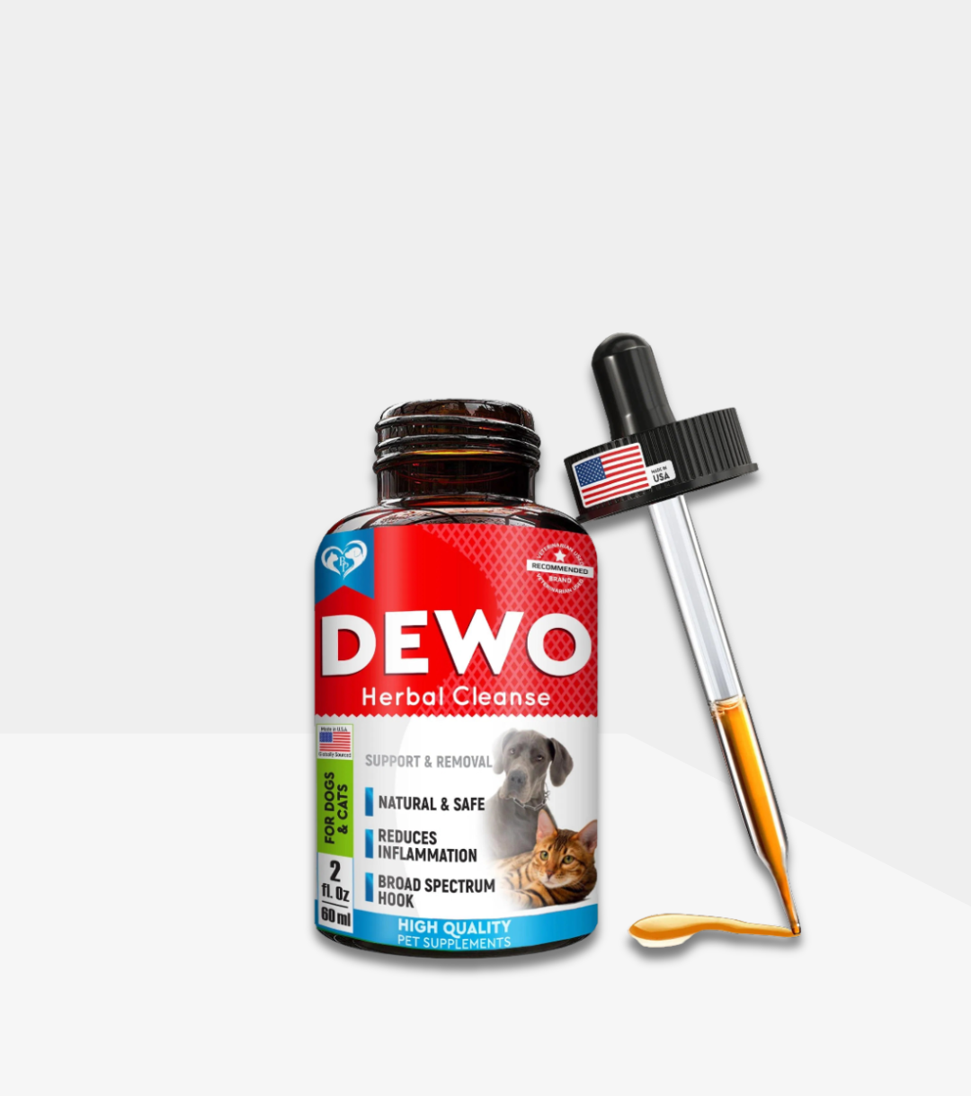 Natural Liquid Dewormer for Cats & Dogs – Broad Spectrum Worm Treatment for Kittens & Puppies