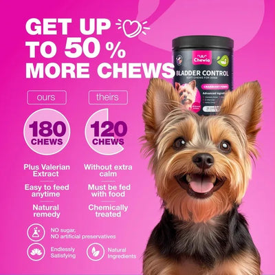 Chewia Cranberry Dog Chews – Urinary Tract & Bladder Support, Kidney Health, All Breeds