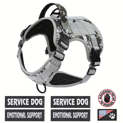 American Local Tactical Service Dog Harness Vest – Adjustable Reflective Metal Buckle for Training, Hiking & Working Dogs