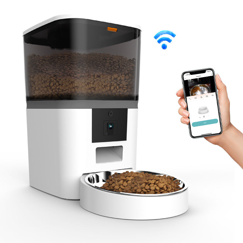 Smart Automatic Pet Feeder with Camera – WiFi Dog & Cat Food Dispenser