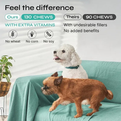 Vetrica Hemp Calming Chews for Dogs – Duck Flavor Anxiety & Stress Relief with Chamomile & L-Theanine | 130 Soft Treats