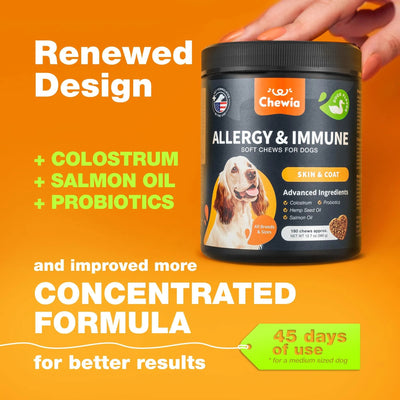 Chewia Dog Allergy Relief Chews – Anti-Itch, Skin & Immune Support for Seasonal Allergies