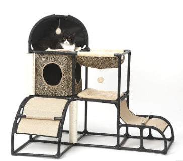 Multi-Level Cat Climbing Frame – Sisal Rope Cat Tree with Hammock