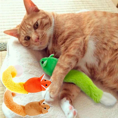 Long Tail Mouse Cat Toy – Interactive Plush Cat Teaser