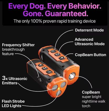 Dog Bark Deterrent Device – Ultrasonic Anti-Bark Training Tool 50ft Range