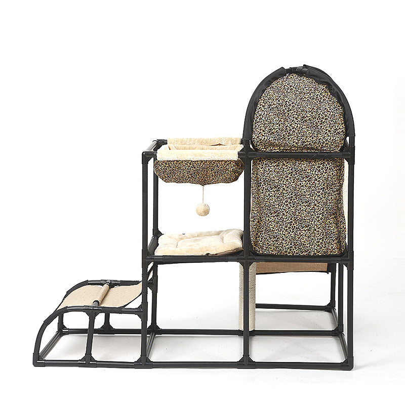 Multi-Level Cat Climbing Frame – Sisal Rope Cat Tree with Hammock