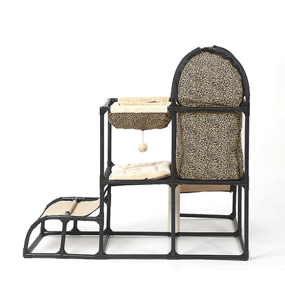 Multi-Level Cat Climbing Frame – Sisal Rope Cat Tree with Hammock