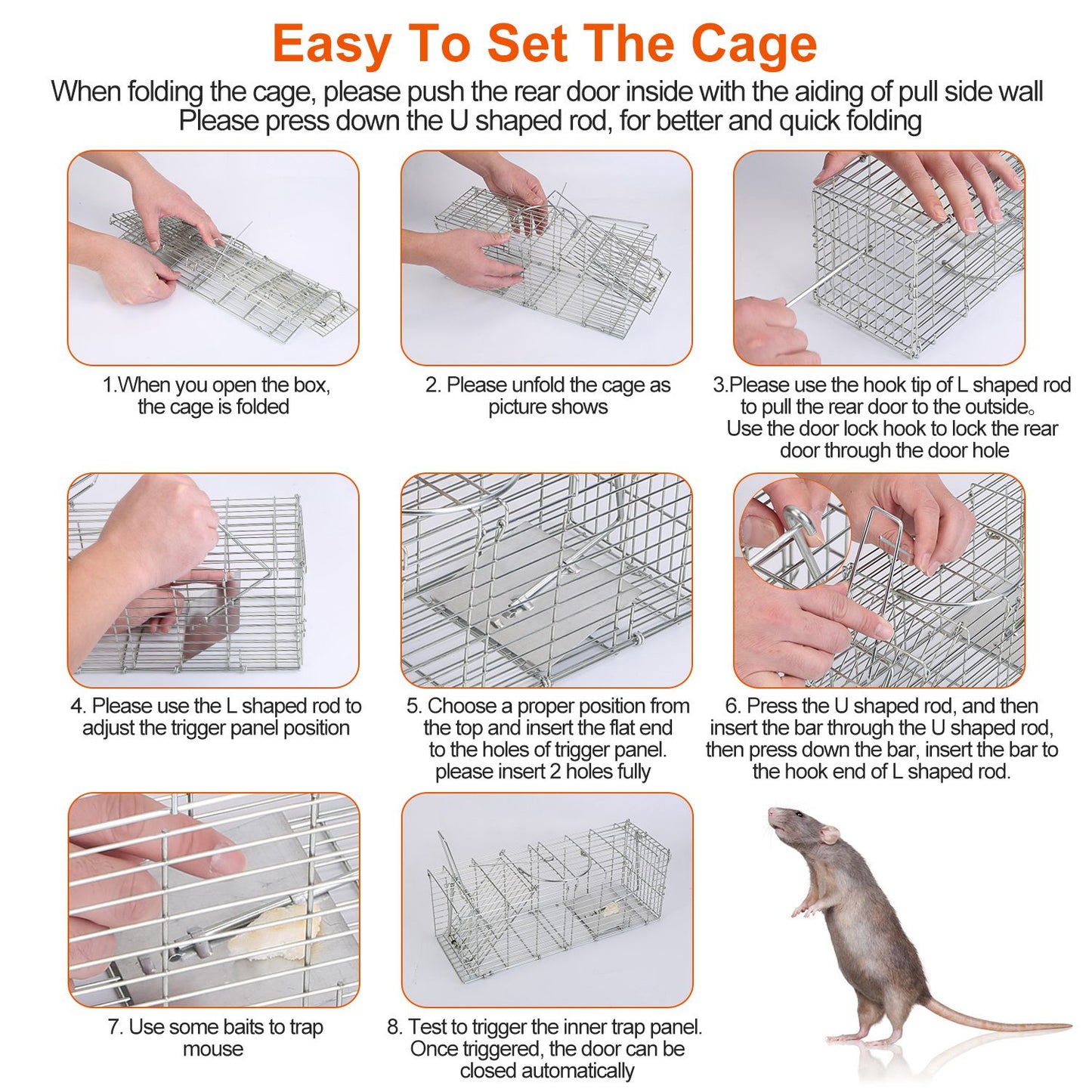 Humane Reusable Mouse Trap Cage – Safe Live Catch Rodent Trap