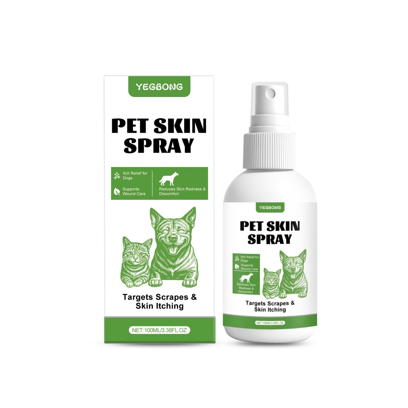 Pet Skin Spray – Soothing & Moisturizing Spray for Dogs and Cats, Relieves Irritation and Itching