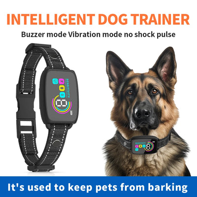 Smart Automatic Anti-Bark Dog Collar – Rechargeable, Waterproof, Digital Display
