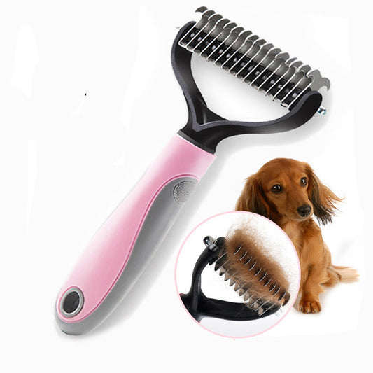 Double-Sided Dog Dematting Comb – Stainless Steel Knot Remover Grooming Tool