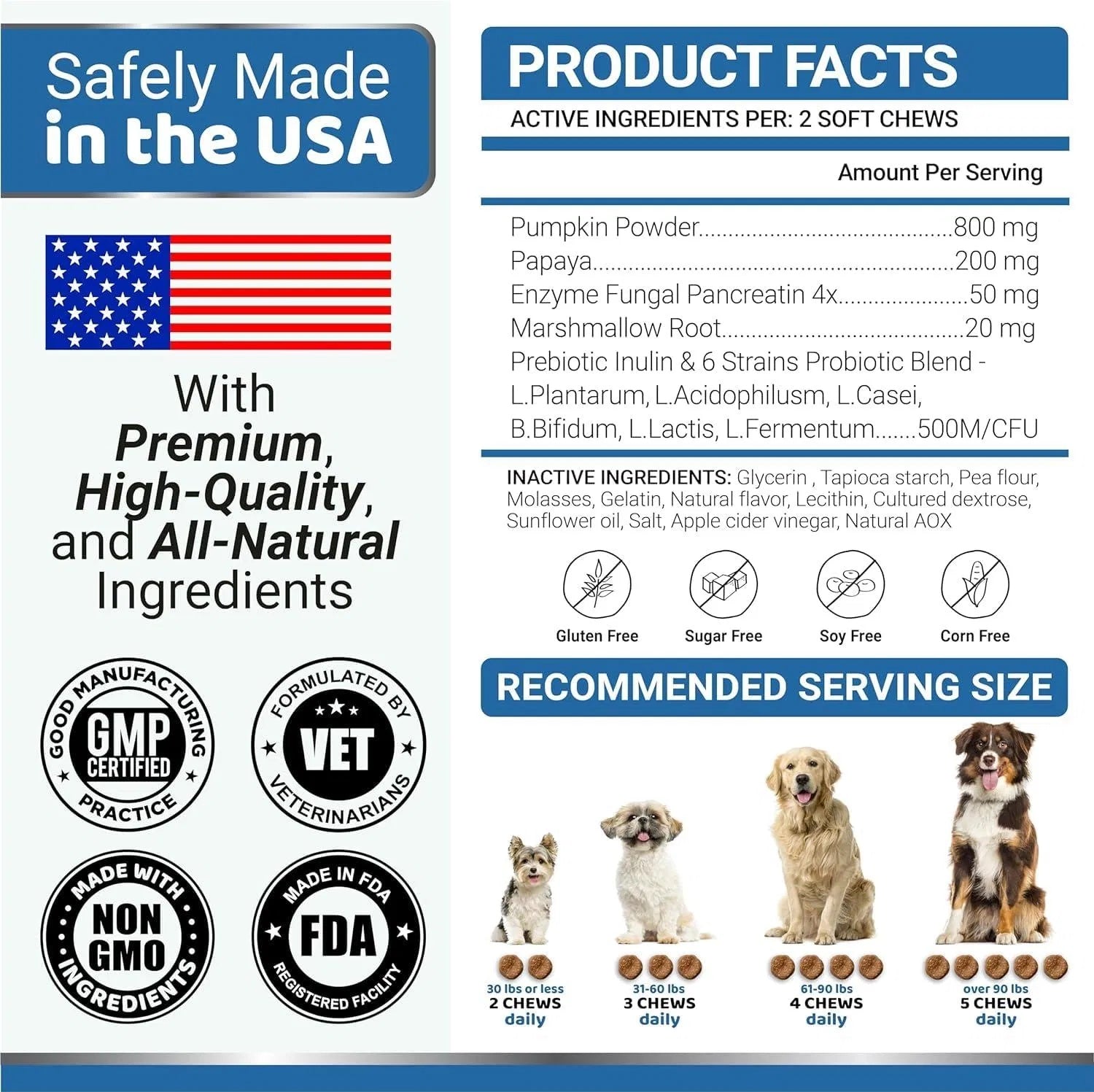 Dog Probiotics – Yuma’s Chicken-Flavored Chews for Digestive Health, Gas & Upset Stomach Relief | All Ages & Sizes