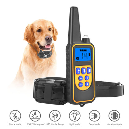Dog Training Collar with Remote – IP67 Waterproof 875 Yards Range