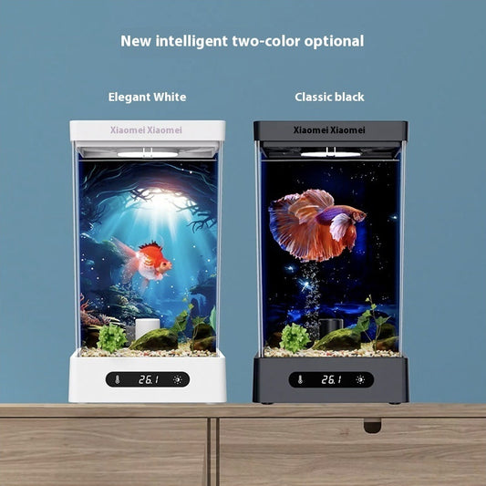 Bluetooth Smart Mini Fish Tank – LED Small Desktop Aquarium