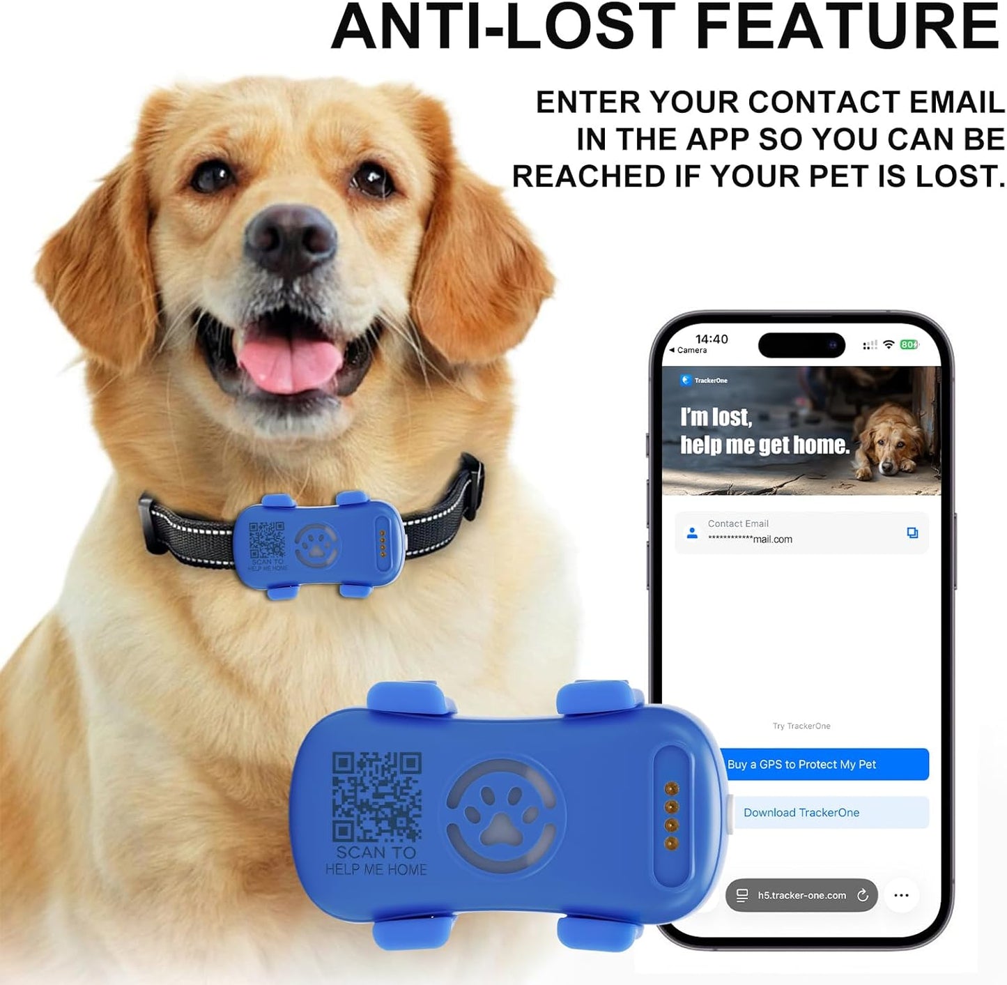 Smart Pet GPS Tracker Collar – Real-Time Tracking & Geo-Fence Alerts