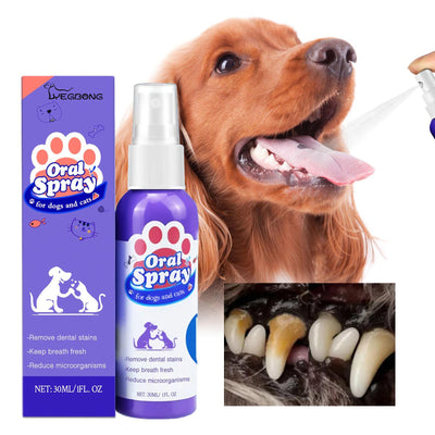 Yegebang Cat & Dog Teeth Cleaning Spray – Oral Care, Fresh Breath & Pet Deodorizing Spray