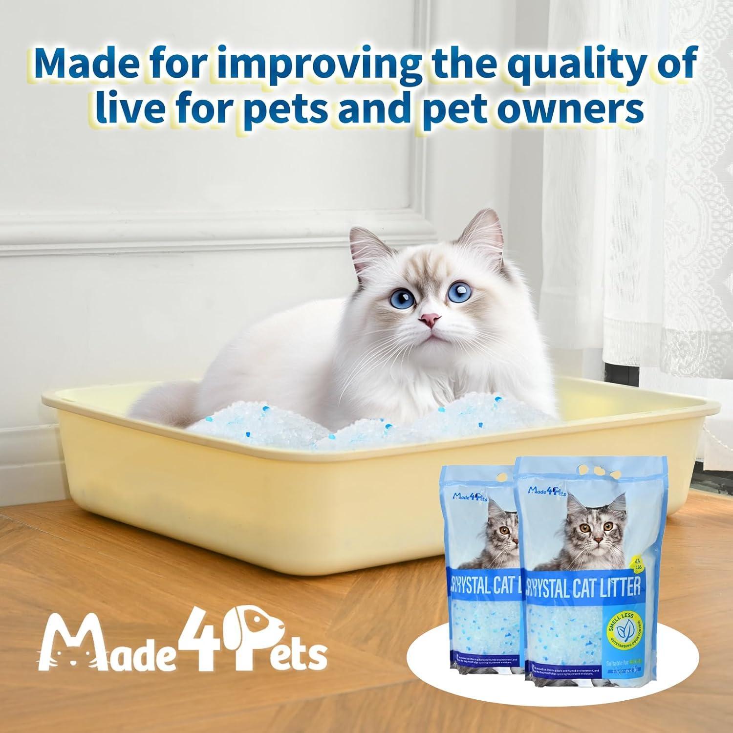 Crystal Cat Litter – No Caking, Odor Control, Low Dust & Lightweight for Easy Cleaning