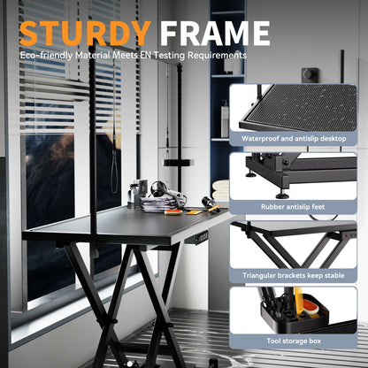 Electric Dog Grooming Table – Adjustable Pet Grooming Station with Arm