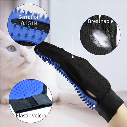 Pet Grooming Gloves – De-Shedding Brush for Cats, Dogs & Rabbits