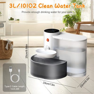 Smart Pet Water Fountain – 3L Cordless Automatic Cat & Dog Water Dispenser with Touch Control & Adjustable Flow