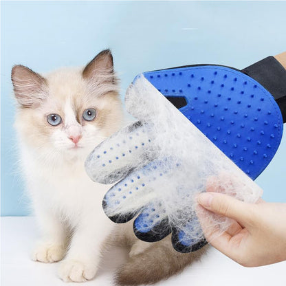Pet Grooming Gloves – De-Shedding Brush for Cats, Dogs & Rabbits