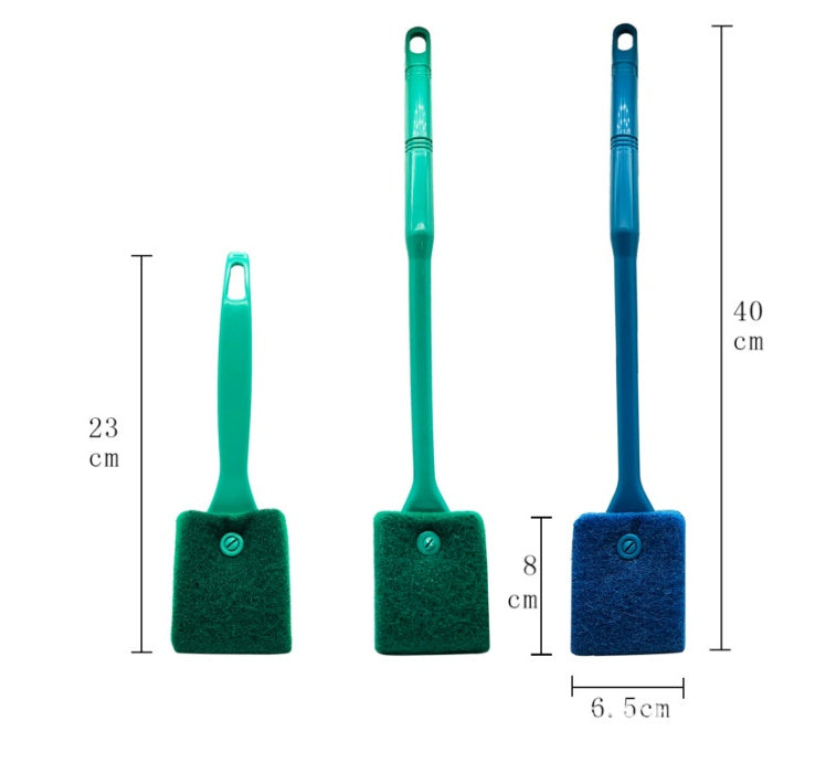 Long Handle Aquarium Scrubber – Double-Sided Fish Tank Cleaning Brush