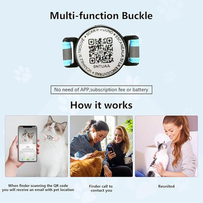 QR Code Pet Collar – Anti-Lost Tracking & Real-Time Positioning for Dogs & Cats