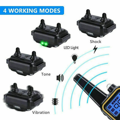 3000FT Dog Training Collar – Rechargeable Waterproof Remote Shock Trainer for Pets