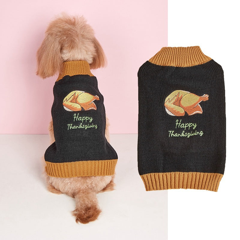 Retro Plaid Pet Outfit – Thanksgiving Lapel Design