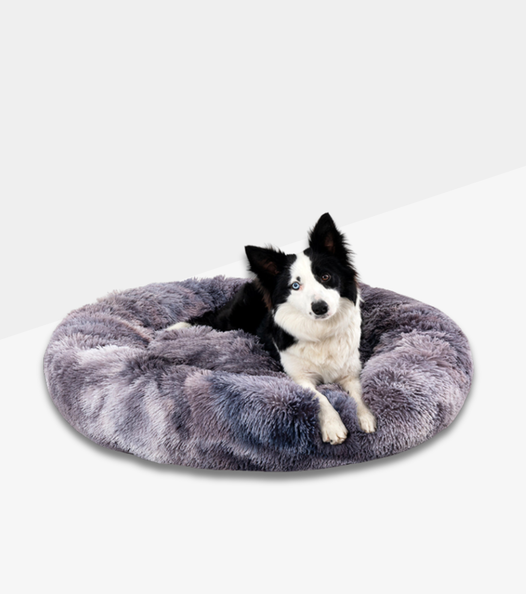 Fluffy Donut Dog & Cat Bed – Calming Plush Pet Cushion