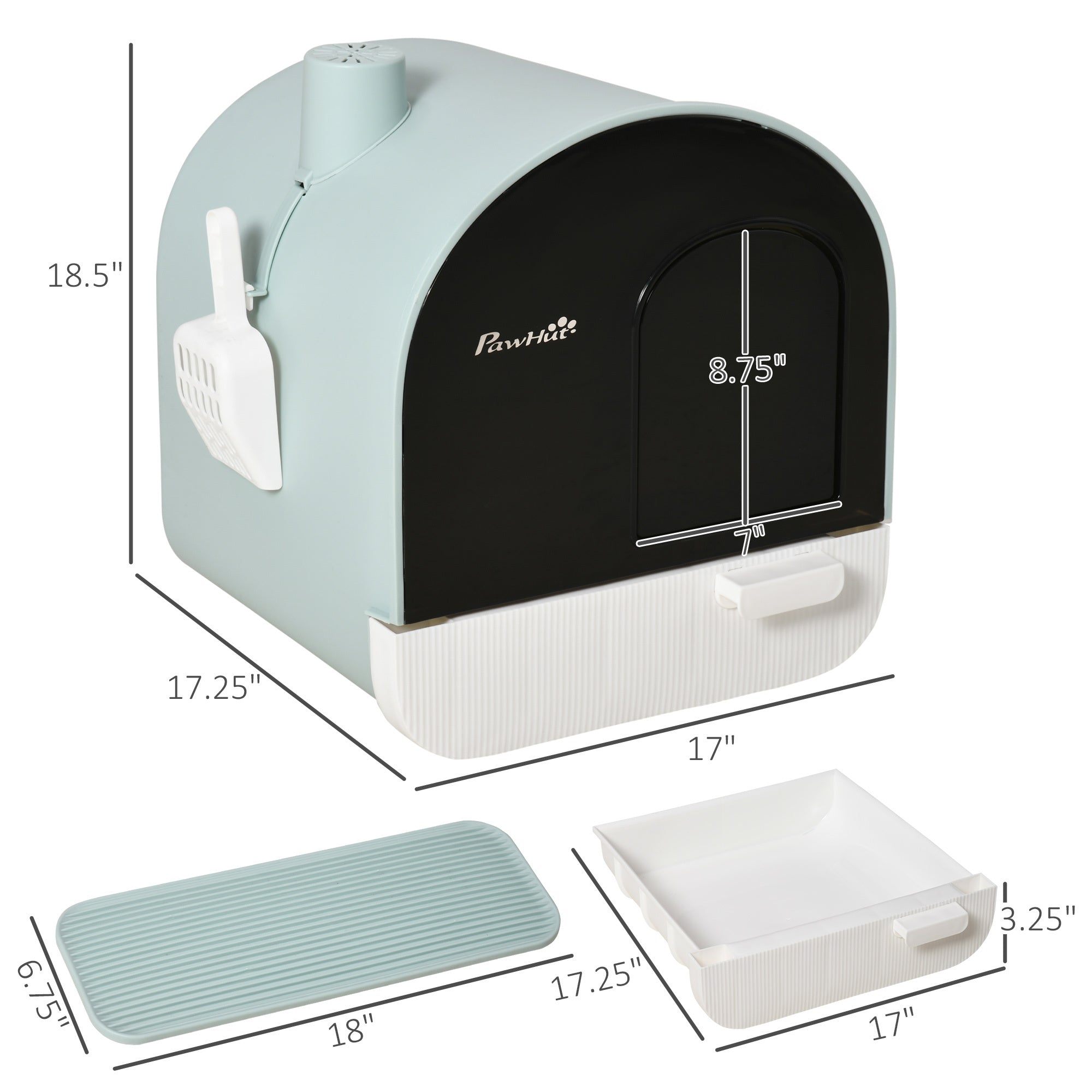 PawHut Covered Cat Litter Box with Lid
