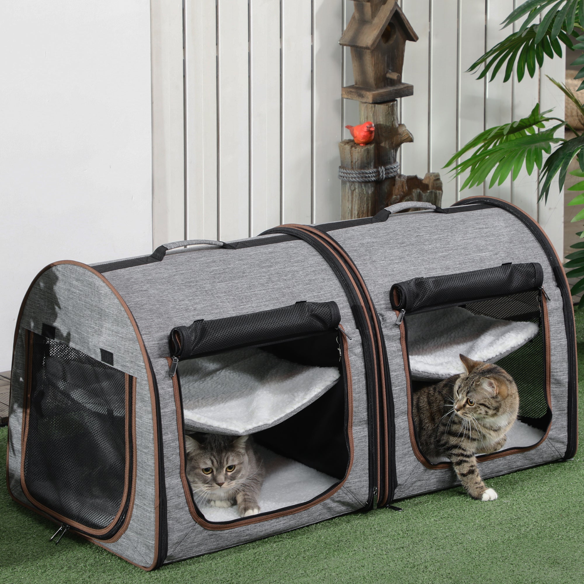 39" Portable Soft-Sided Cat Carrier & Dog Travel Crate