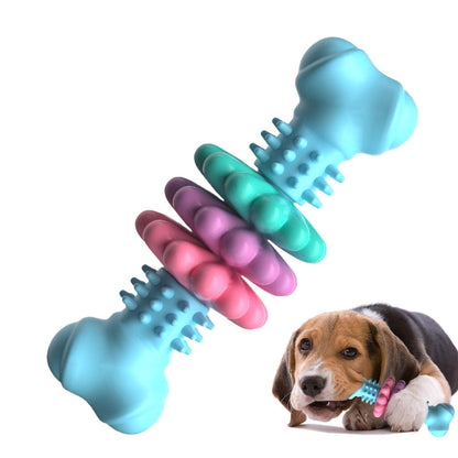Indestructible TPR Dog Chew Bone – Teeth Cleaning Interactive Chew Toy