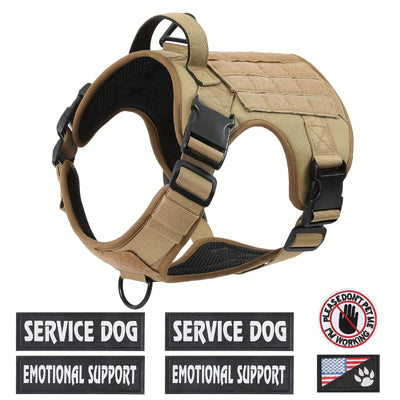 American Local Tactical Service Dog Harness Vest – Adjustable Reflective Metal Buckle for Training, Hiking & Working Dogs