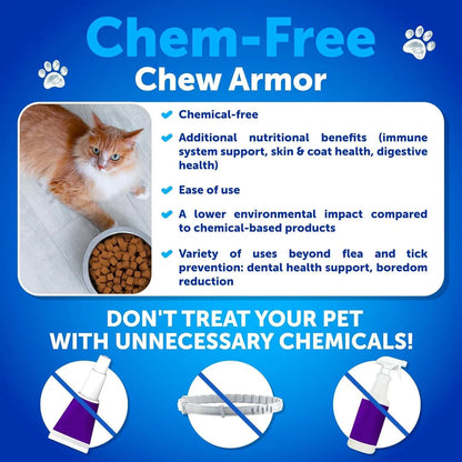Natural Flea & Tick Prevention Chews for Cats – Immune Support Daily Supplement