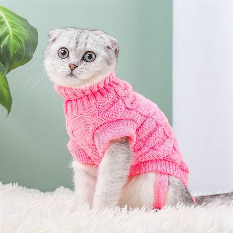 Cat Knitted Sweater – Autumn Winter Warm Pet Clothes