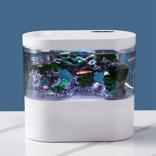 Mini Desktop Aquarium – Self-Circulating Fish Tank with LED Light