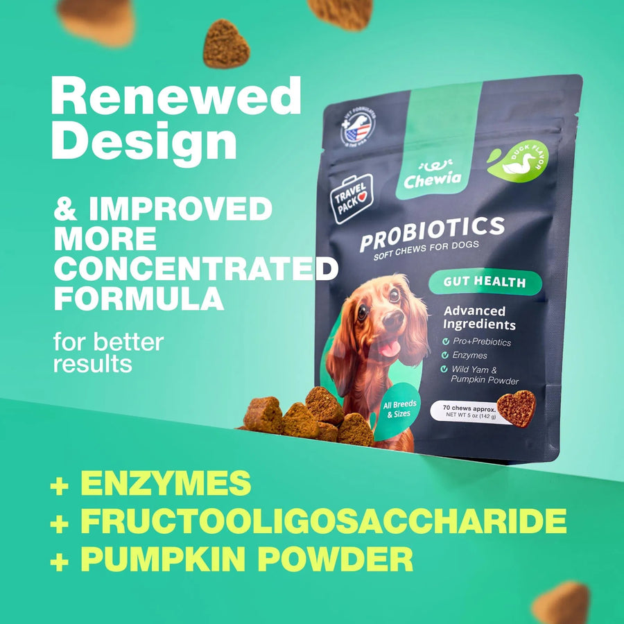 Probiotics for Dogs – Gut Health, Immunity & Yeast Balance Support with Digestive Enzymes | 180 Chews